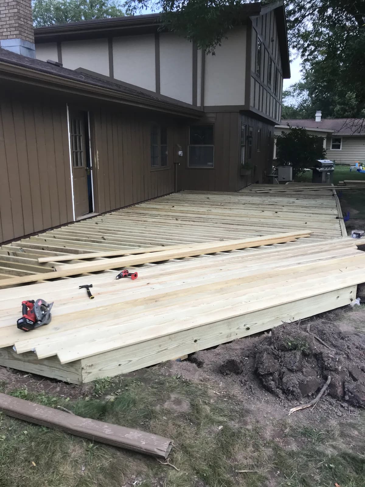 Wood Deck Progress Photo
