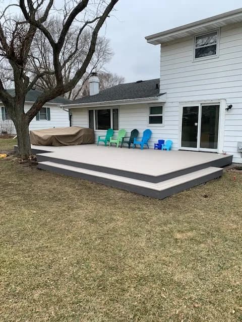 Neenah AZEK Deck No Railings Wide Step