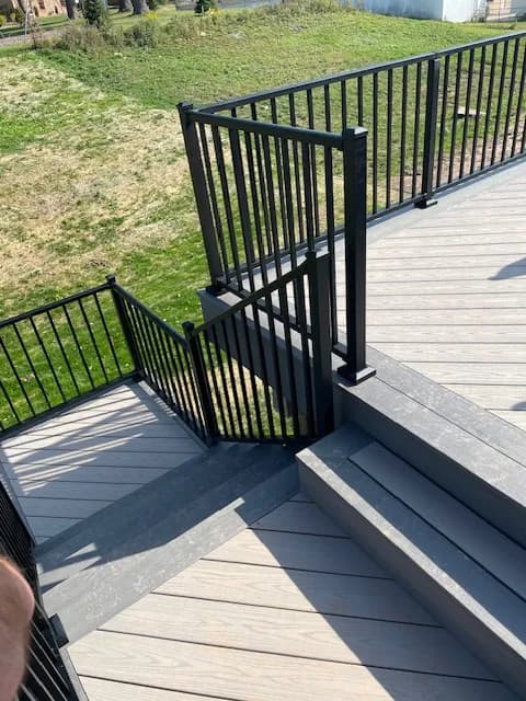 Kimberly Timber Tech Deck Stairs Black Aluminum Railing